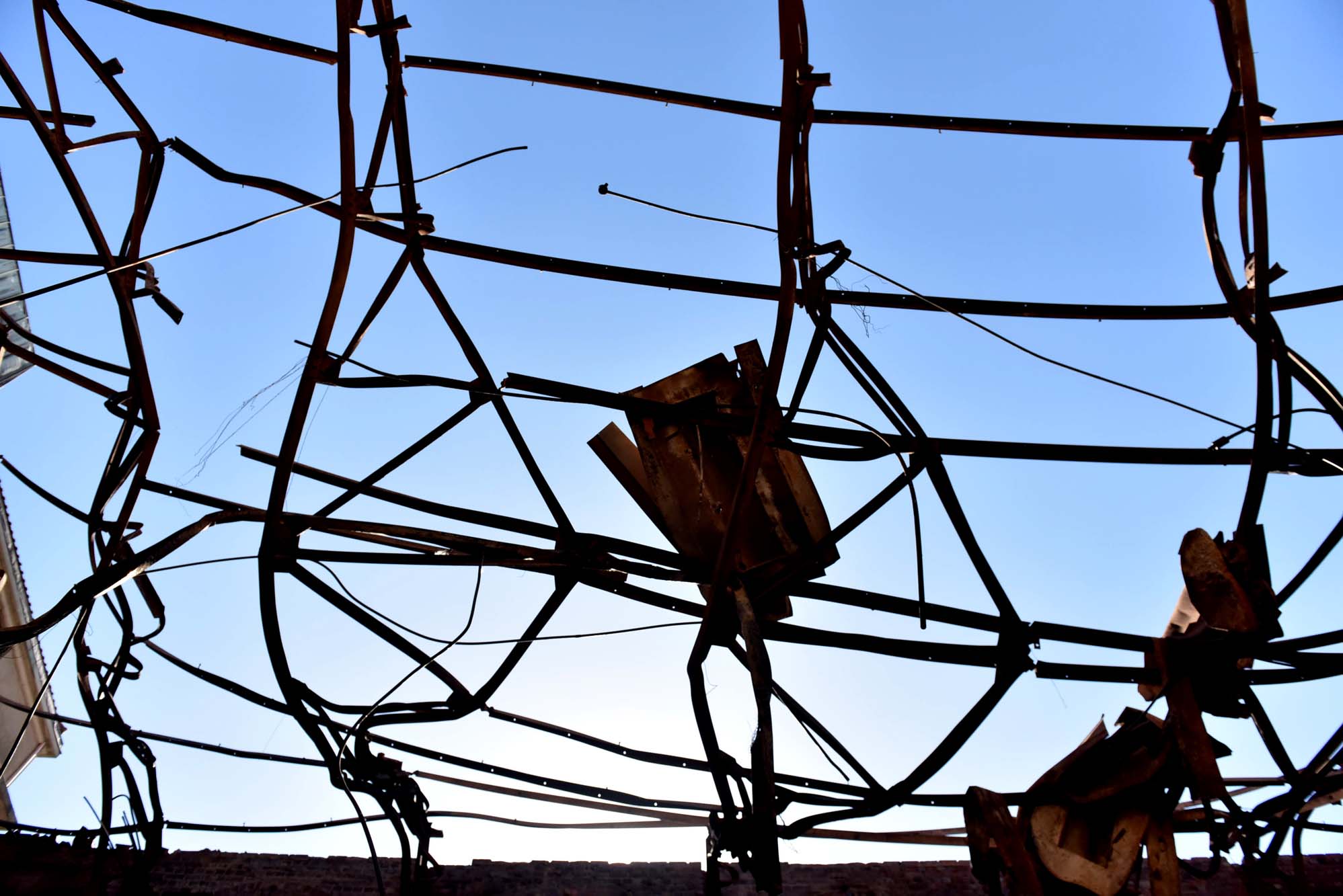 Detail of the damage caused to the roof of the Reading Room.