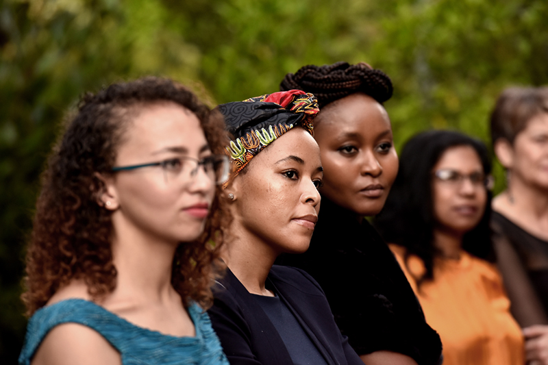 The Mamokgethi Phakeng Scholarship held an event to honour the recipients at Glenara with some of the UCT leadership in attendance. The students are Muneiwa Tshikuvhe, master’s candidate, Biological Sciences; Shonese Bloy, master’s candidate, Biological Sciences; Anele Mavi, PhD candidate, Applied Mathematics; Sibongile Zulu, PhD candidate, Mathematics Education (Wits recipient of scholarship).