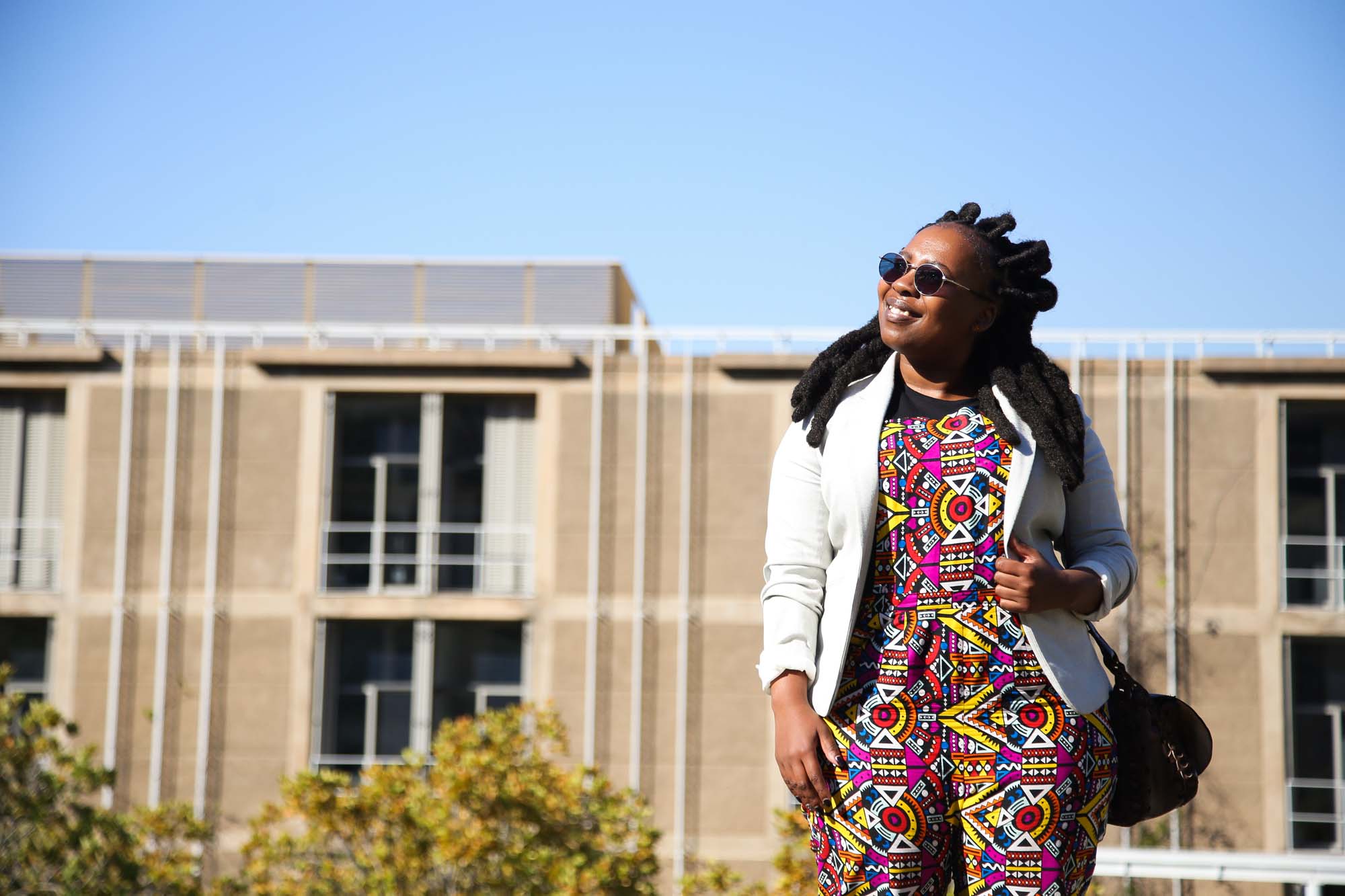 UCT Women&rsquo;s Month celebrated Neziswa Titi, a research psychologist at the Children&rsquo;s Institute. Photographed at the Faculty of Law&rsquo;s Kramer building on 3 August 2021.