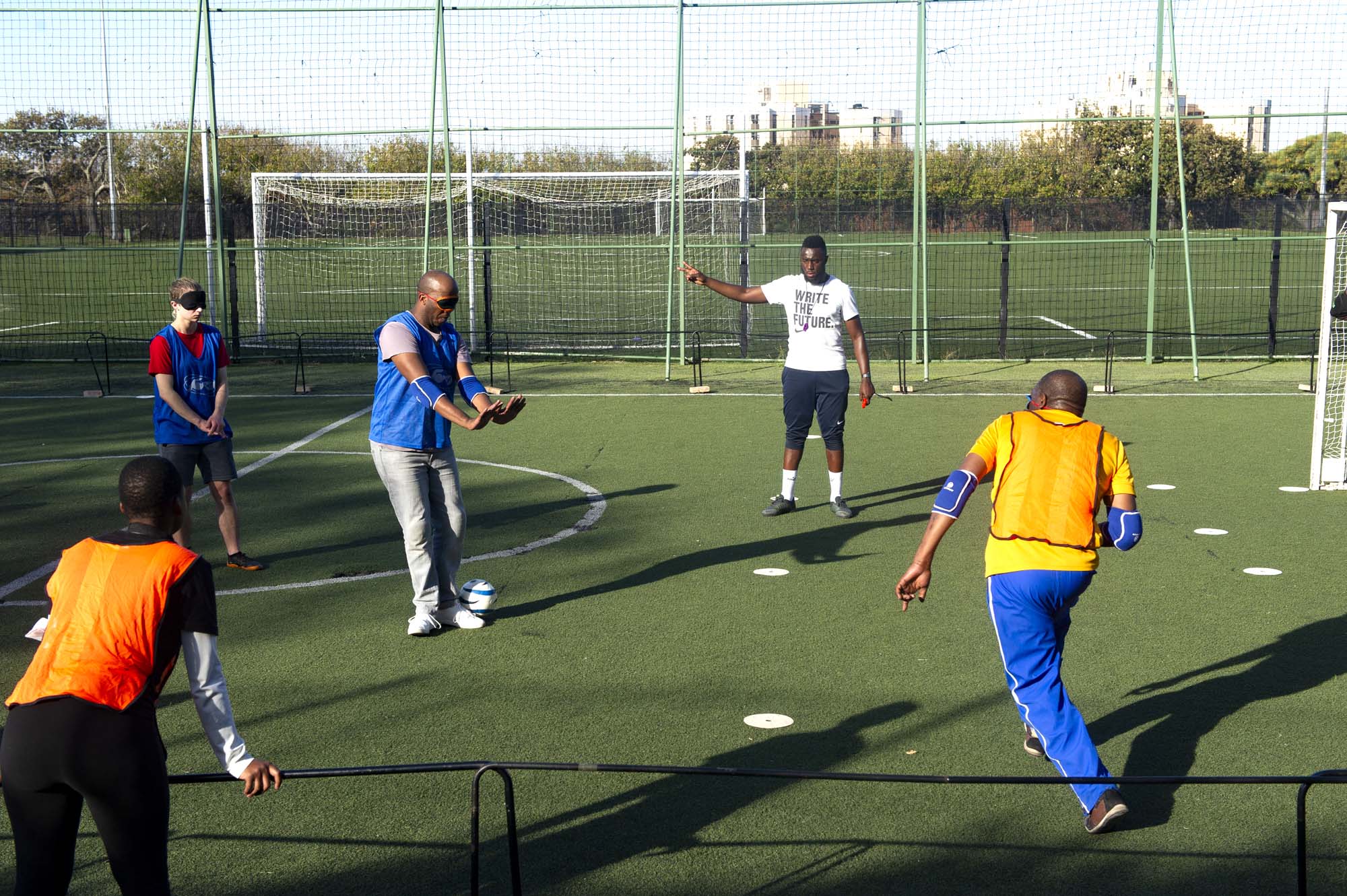 ParaSports hosted a blind soccer workshop that covered orientation, mobility and ball control. The workshop was facilitated by international phenomenon Keon Richardson. Photo Lerato Maduna.