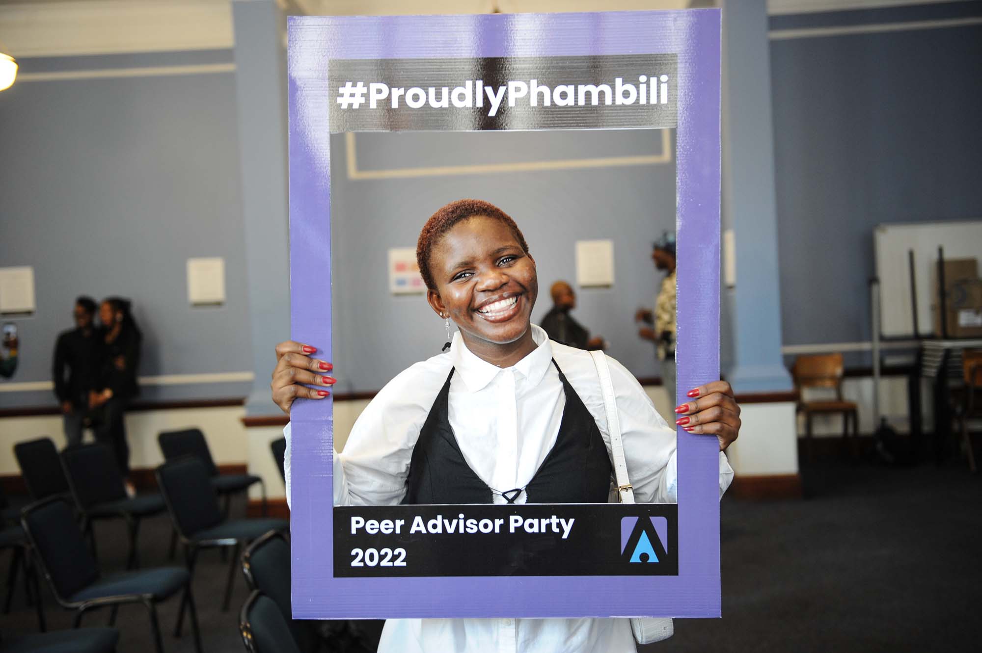 Students and members of the Phambili peer advisor and support team met to celebrate peer advisors. Photo Lerato Maduna