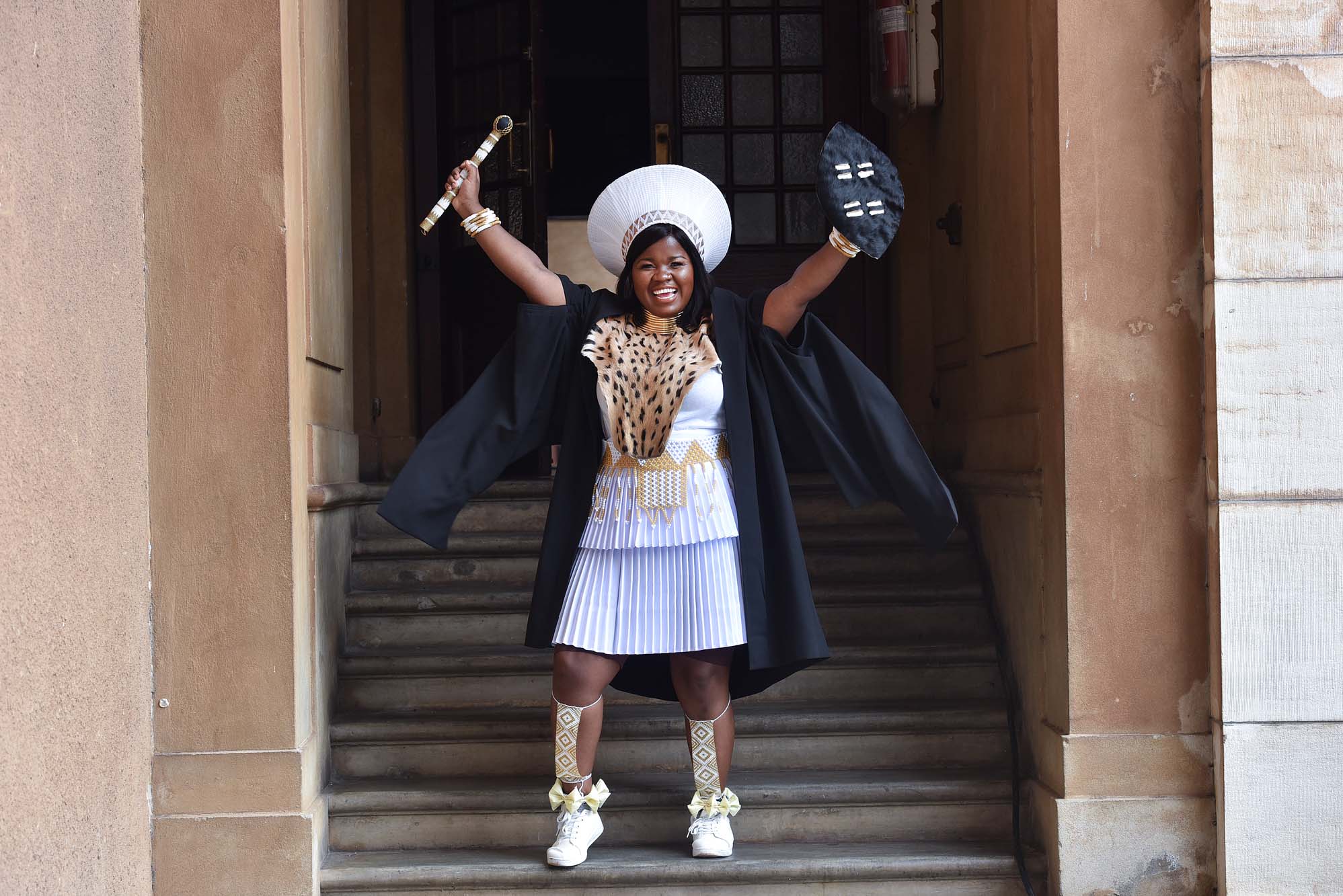 Graduation ceremonies for EBE, Sciences, Health Sciences and Law took place outside the Sarah Baartman Hall on upper campus. Photo Lerato Maduna