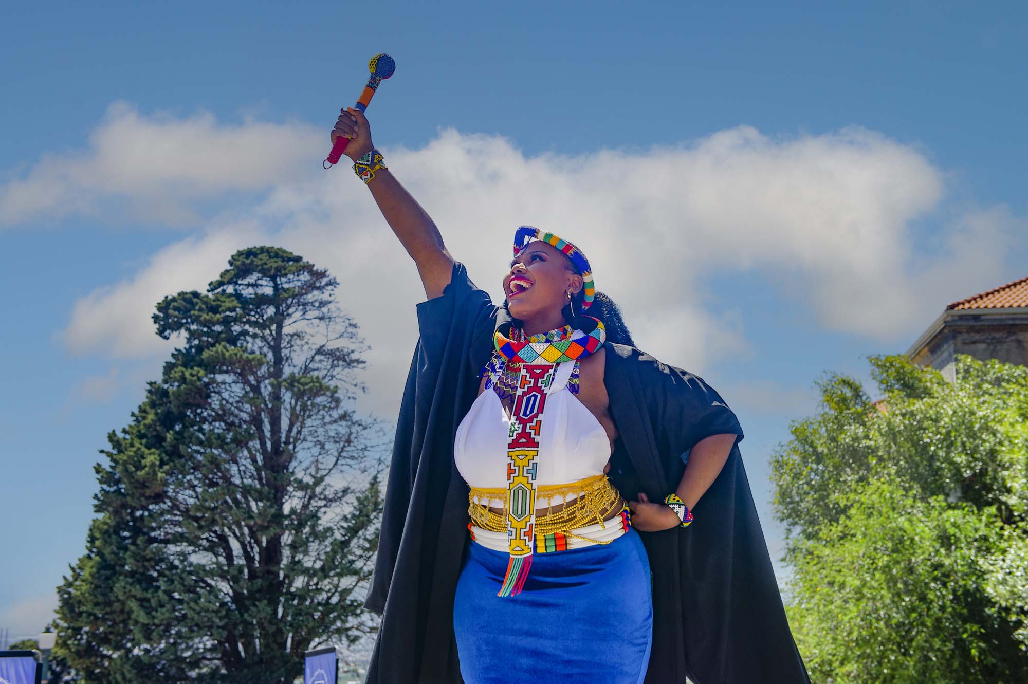 Graduation ceremonies for EBE, Sciences, Health Sciences and Law took place outside the Sarah Baartman Hall on upper campus. Photo Lerato Maduna