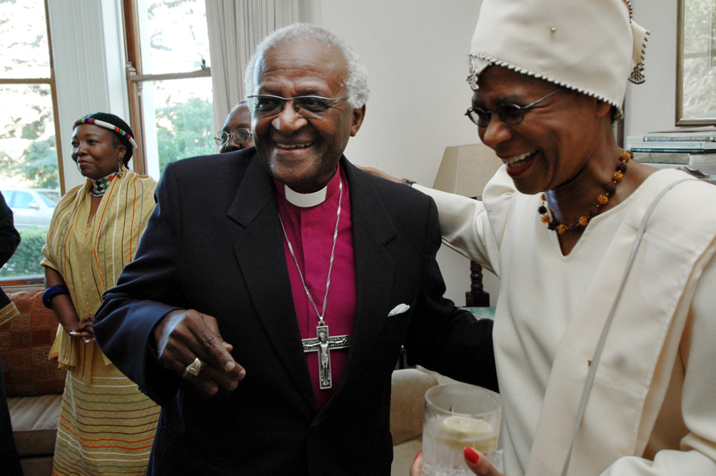 Archbishop Emeritus Desmond Tutu and former UCT vice-chancellor Dr Mamphela Ramphele attend the annual Steve Biko Memorial lecture in September 2006.