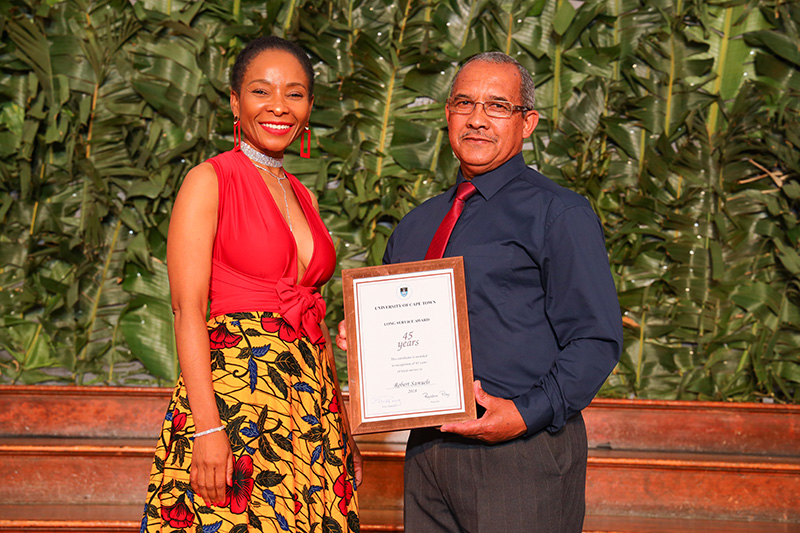 Prof Mamokgethi Phakeng and Prof Lis Lange with some of the ad hominem promotion recipients