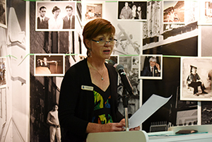 Gwenda Thomas opening the launch of the renamed Vincent Kolbe Knowledge Commons