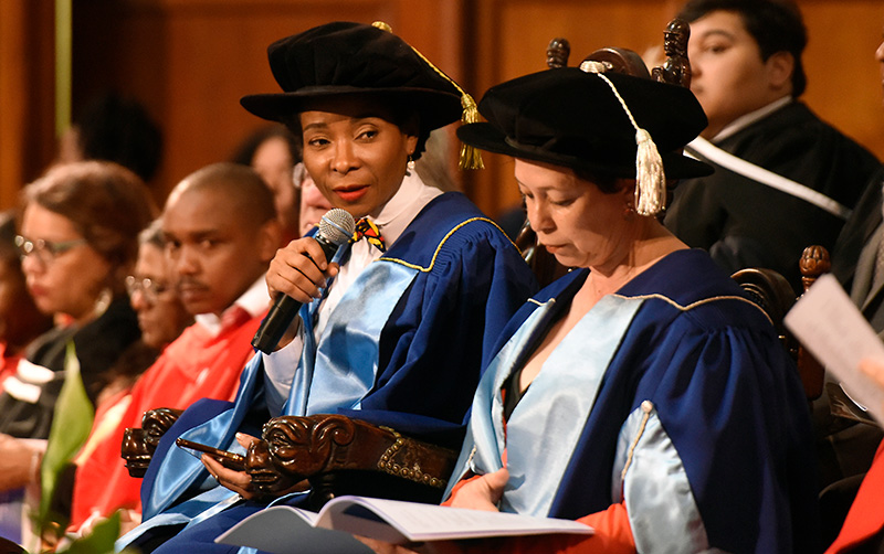 VC Prof Mamokgethi Phakeng addresses the graduation ceremony