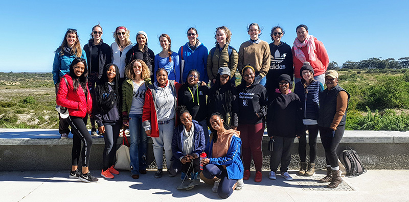 The all-women group on field camp in the West Coast Fossil Park.