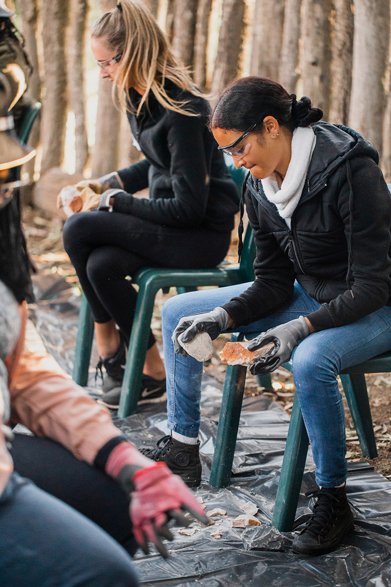 The all-women group on field camp in the West Coast Fossil Park.