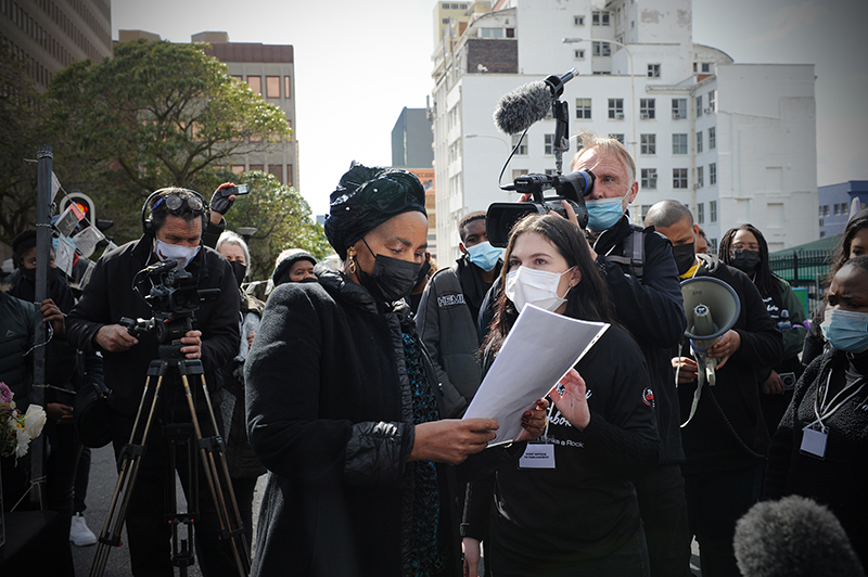 A memorandum was presented to Minister of Women in the Presidency Maite Nkoana Mashabane