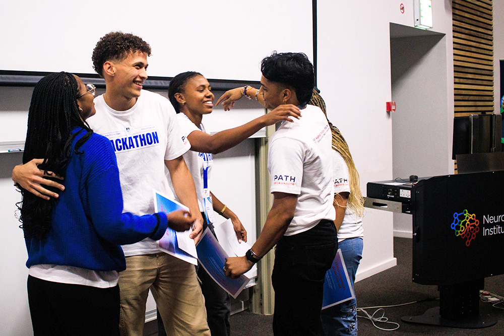 The winning team celebrates