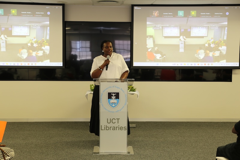 JALP associate editor, Dr Patricia Makwambeni, addresses attendees at the launch.