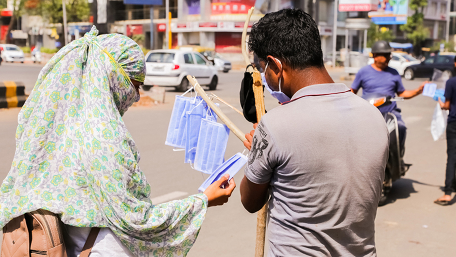 Person selling masks