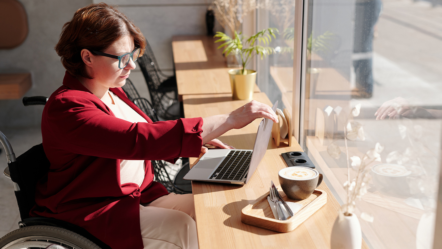 Woman using laptop