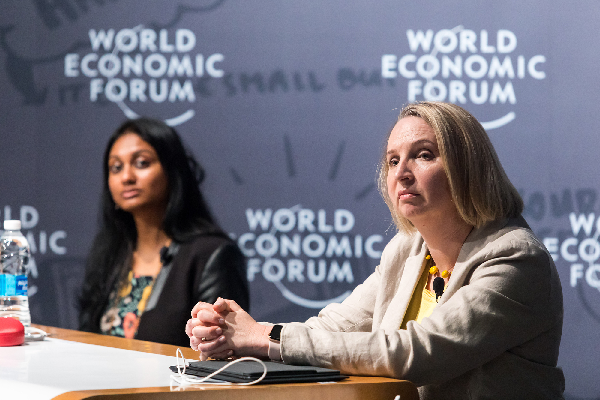 Dr Sheetal Silal and Professor Elmi Muller at the UCT IdeasLab on innovative research into infectious diseases at the World Economic Forum Annual Meeting