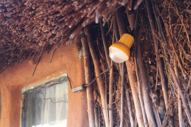 The solar lights that Khantša Energy provides to rural communities in the Lesotho Highlands have five light bulbs and charging ports that last up to eight hours. Photo Supplied.